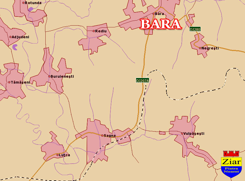 Harta Comuna Bara - Neamt